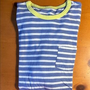 J.Crew Crewcuts Size 16 Bright Blue and White Striped Shirt with Pocket